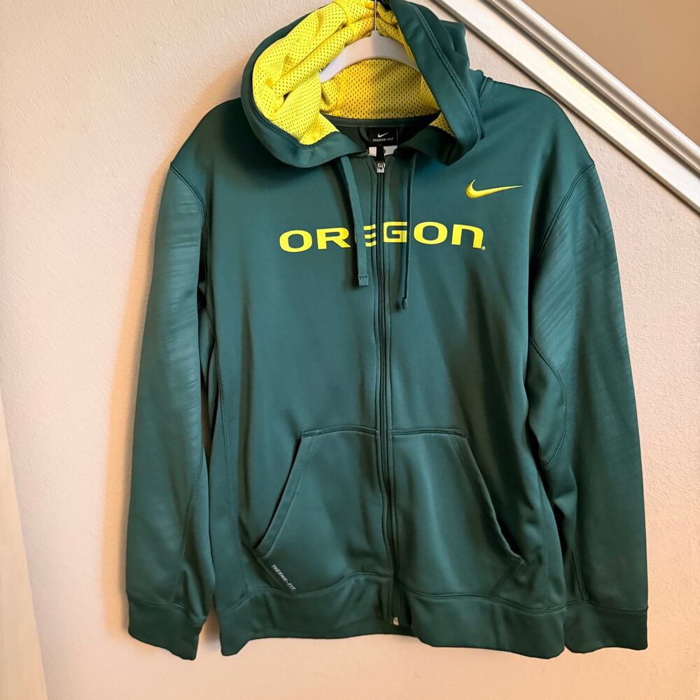 Nike Sz M Men Oregon Ducks Therma-FIT Full Zip Hoodie